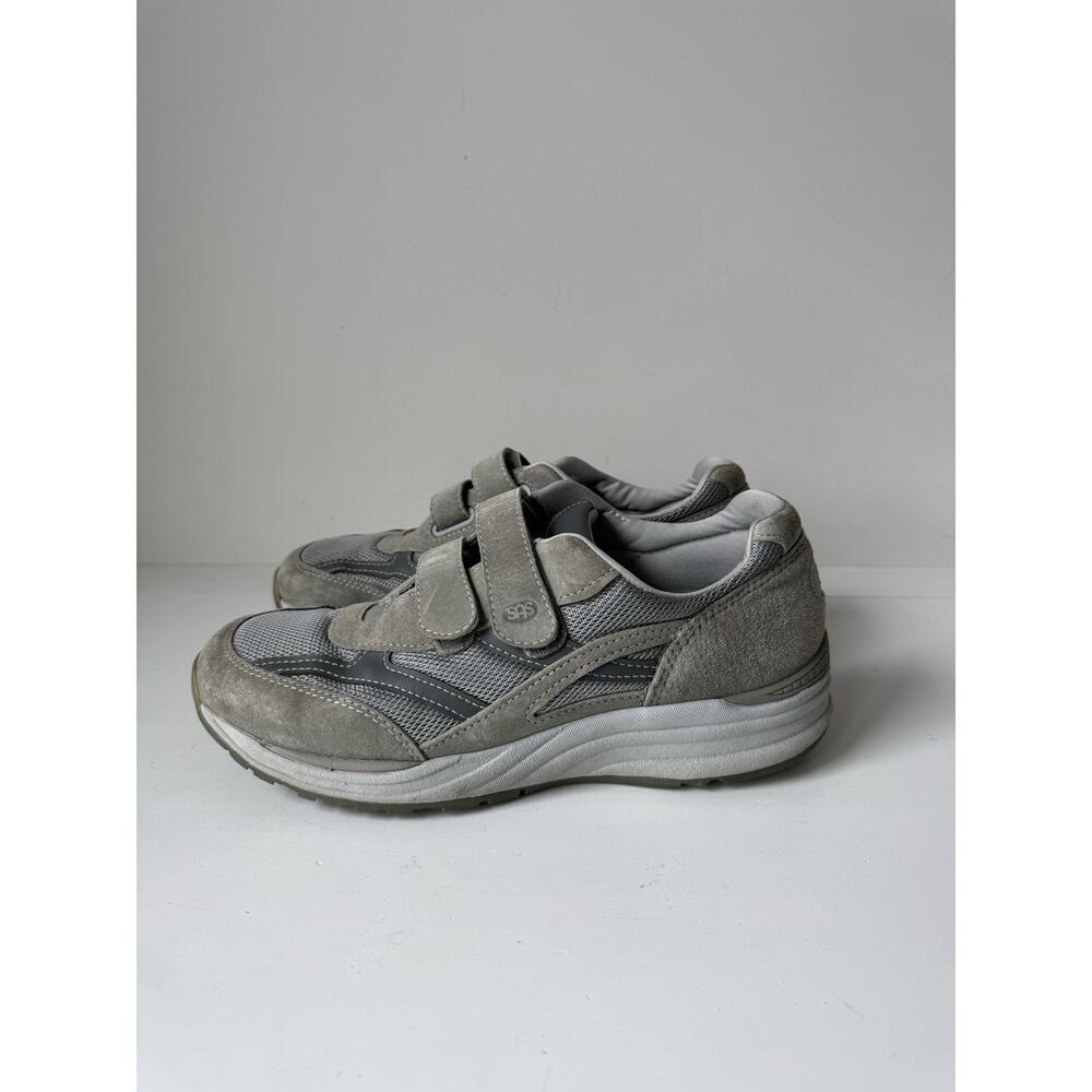 SAS Walking Shoes Mens Size 12 Gray Suede Comfort Strap Sneaker *Missing Insoles